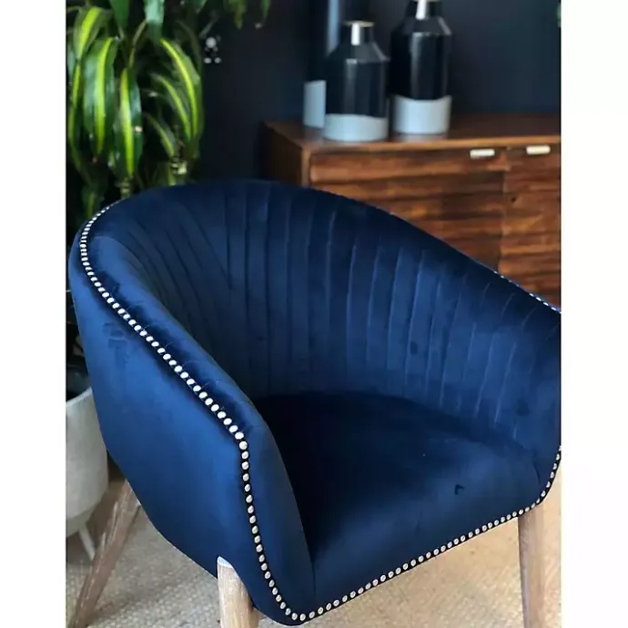 Online Kirklands Home Nadia Navy Velvet Club Chair Blue