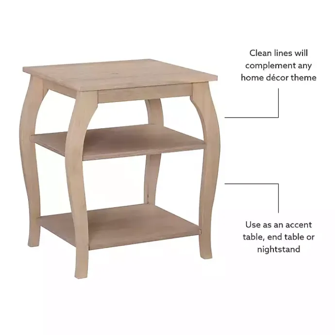 Kirklands Home Natural Prismatic Wood Accent Table Brown