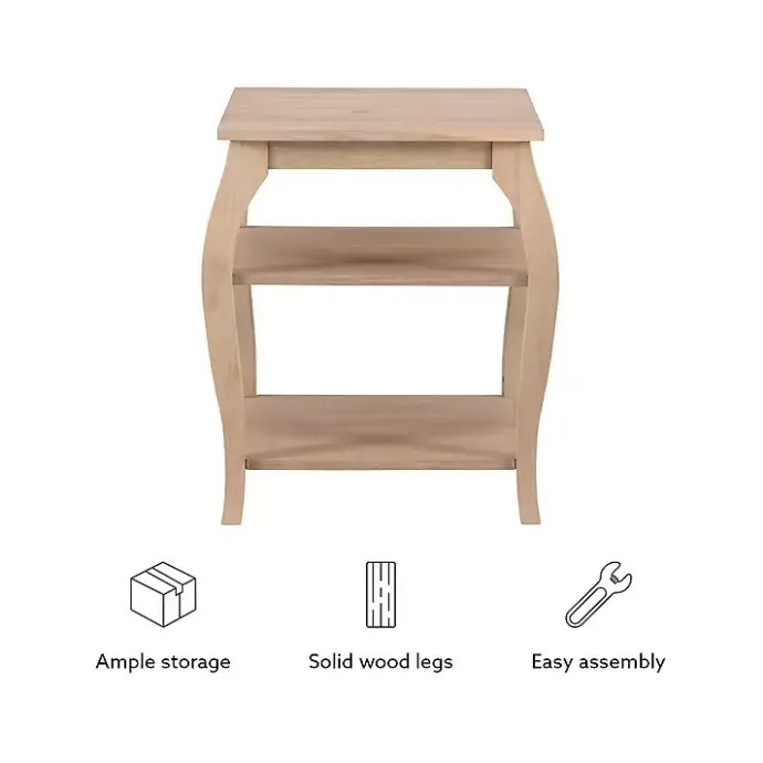 Kirklands Home Natural Prismatic Wood Accent Table Brown