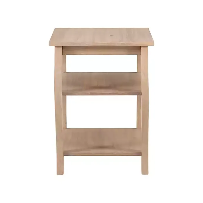 Kirklands Home Natural Prismatic Wood Accent Table Brown