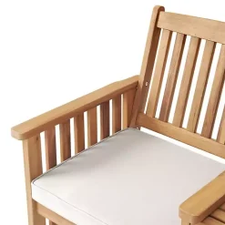 Hot Kirklands Home Natural Acacia Wood Ivory Cushion 3-pc. Patio Set