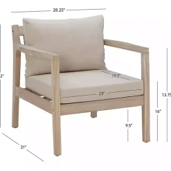 Discount Kirklands Home Natural Acacia Wood 2-pc. Outdoor Accent Chair Set Tan