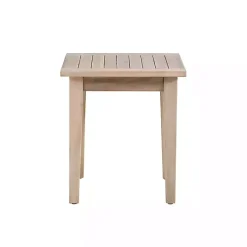 Discount Kirklands Home Natural Acacia Wood Slatted Outdoor Side Table Tan
