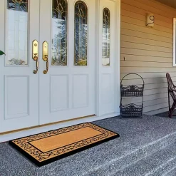 Discount Kirklands Home Natural and Black Abby Doormat, 48x30 in.