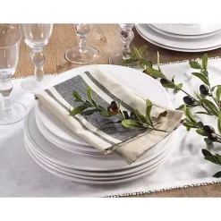 Online Kirklands Home Natural and Black Banded Cotton Napkins, Set of 4
