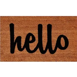 Online Kirklands Home Natural and Black Coir Hello Doormat, 29x17 in.