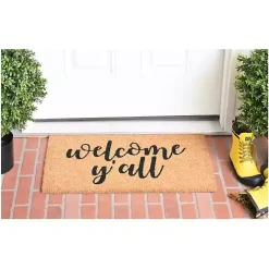 Best Kirklands Home Natural and Black Welcome Y'all Doormat