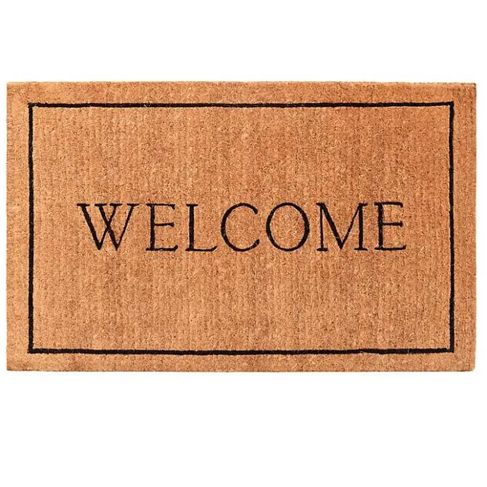 Discount Kirklands Home Natural and Black Welcome Doormat, 48x30 in.
