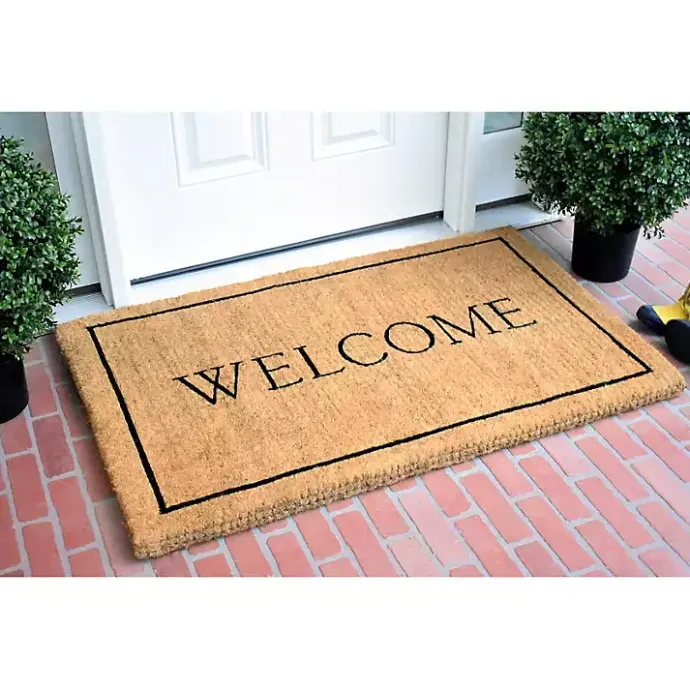 Discount Kirklands Home Natural and Black Welcome Doormat, 48x30 in.