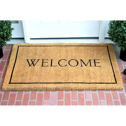 Discount Kirklands Home Natural and Black Welcome Doormat, 48x30 in.