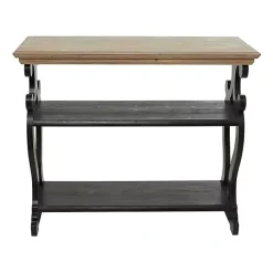Outlet Kirklands Home Natural and Wood 3-Tier Console Table Black