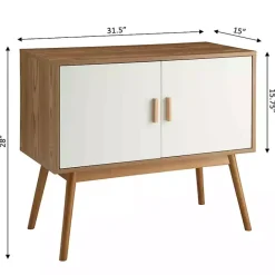 Discount Kirklands Home Natural and White Reversible Doors Cabinet
