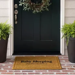 Hot Kirklands Home Natural Baby Sleeping Funny Doormat Tan