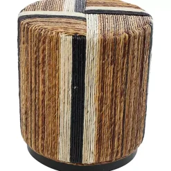 Kirklands Home Natural Banana Leaf Wrapped Accent Table