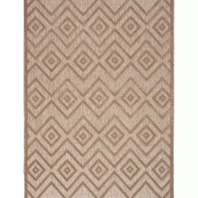 Hot Kirklands Home Natural Beige Diamond Indoor/Outdoor Area Rug, 4x6 Tan