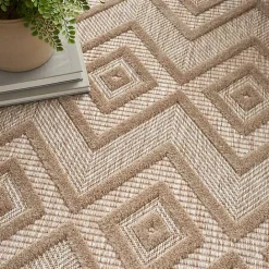 Clearance Kirklands Home Natural Beige Diamond Indoor/Outdoor Area Rug, 5x7 Tan
