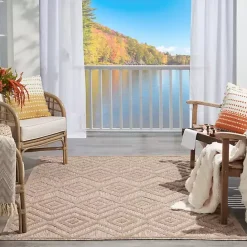 Clearance Kirklands Home Natural Beige Diamond Indoor/Outdoor Area Rug, 5x7 Tan