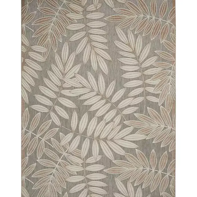 New Kirklands Home Natural Botanical Leaves Outdoor Area Rug, 9x13