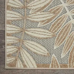 New Kirklands Home Natural Botanical Leaves Outdoor Area Rug, 9x13