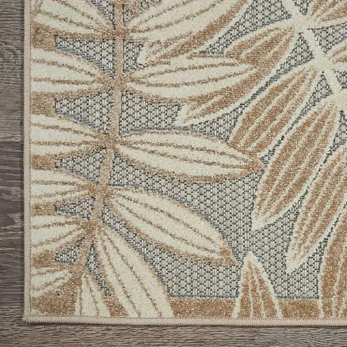 New Kirklands Home Natural Botanical Leaves Outdoor Area Rug, 9x13