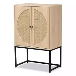 Online Kirklands Home Natural Cane and Wood 2-Door Cabinet