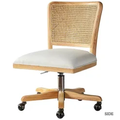 Clearance Kirklands Home Natural Cane Back Linen Office Chair