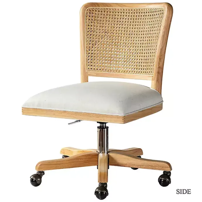 Clearance Kirklands Home Natural Cane Back Linen Office Chair