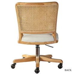 Clearance Kirklands Home Natural Cane Back Linen Office Chair