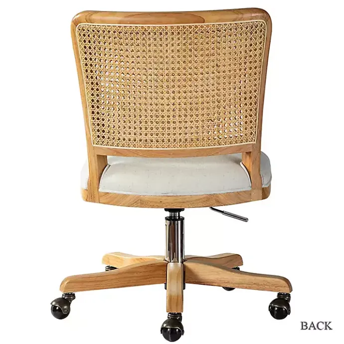 Clearance Kirklands Home Natural Cane Back Linen Office Chair