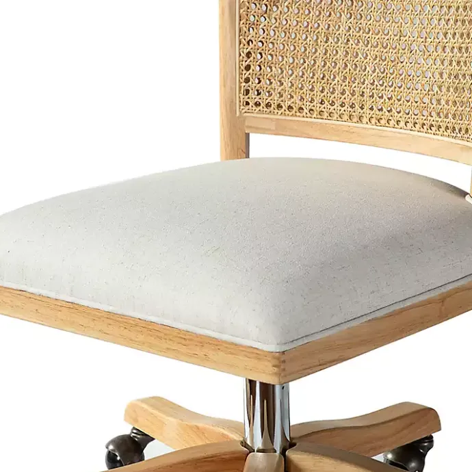Clearance Kirklands Home Natural Cane Back Linen Office Chair