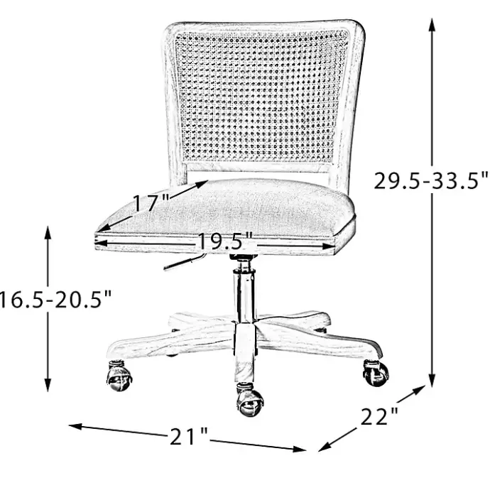 Clearance Kirklands Home Natural Cane Back Linen Office Chair