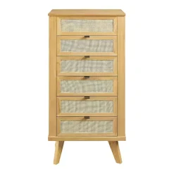 Clearance Kirklands Home Natural Cane Jewelry Armoire Tan