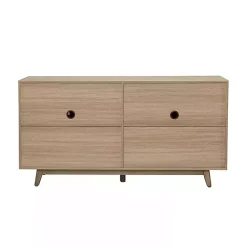 Clearance Kirklands Home Natural Cane Wood Storage Media Cabinet Tan