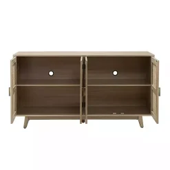 Clearance Kirklands Home Natural Cane Wood Storage Media Cabinet Tan
