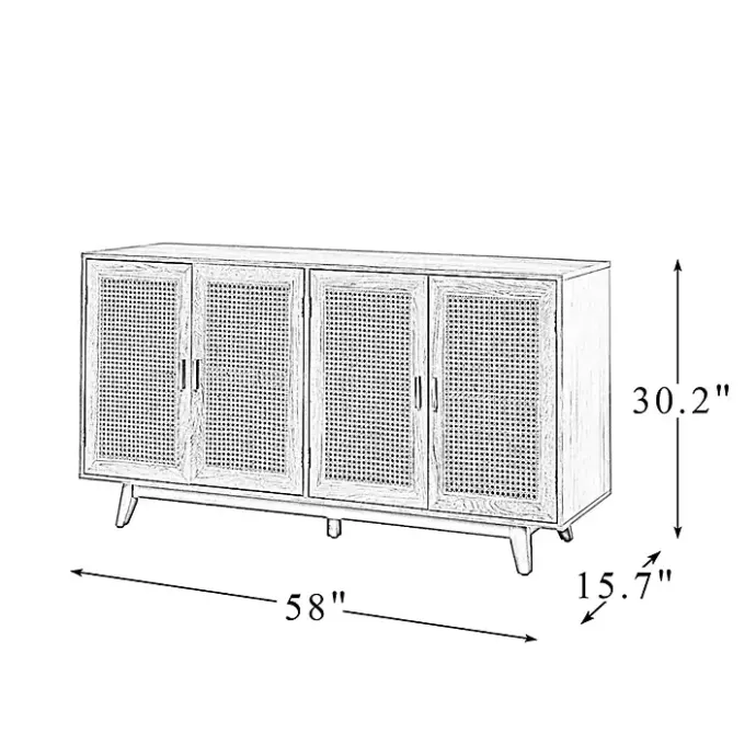 Clearance Kirklands Home Natural Cane Wood Storage Media Cabinet Tan