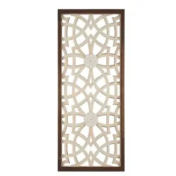 Online Kirklands Home Natural Carved Damask Wooden Wall Plaque Tan