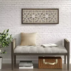Online Kirklands Home Natural Carved Damask Wooden Wall Plaque Tan