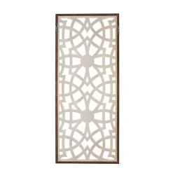 Online Kirklands Home Natural Carved Damask Wooden Wall Plaque Tan