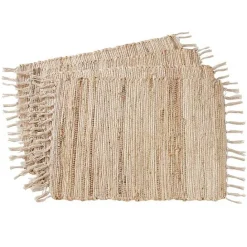 Outlet Kirklands Home Natural Chindi Tasseled Jute Placemats, Set of 4 Ivory