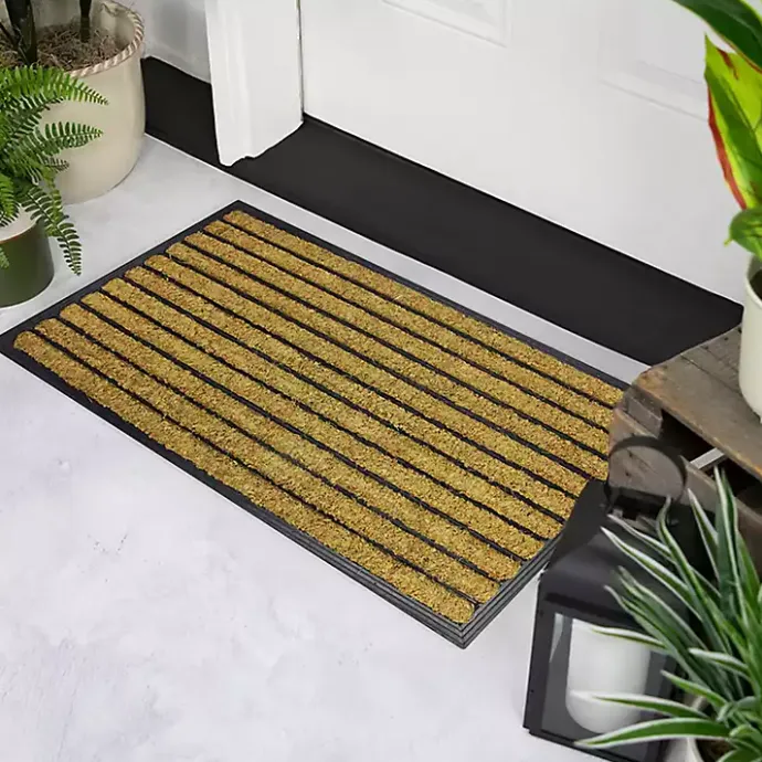 Outlet Kirklands Home Natural Coir Striped Non-Skid Doormat