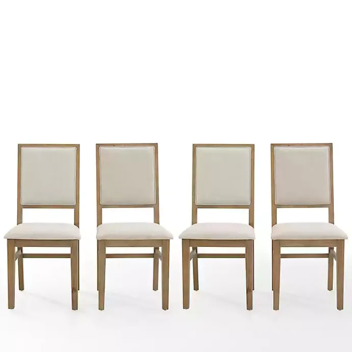 Online Kirklands Home Natural Cream Upholstered Dining Chairs, Set of 4 Ivory