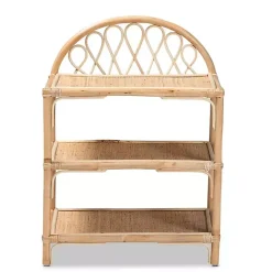 Online Kirklands Home Natural Curled Rattan 3-Tiered Bookcase