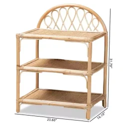 Online Kirklands Home Natural Curled Rattan 3-Tiered Bookcase