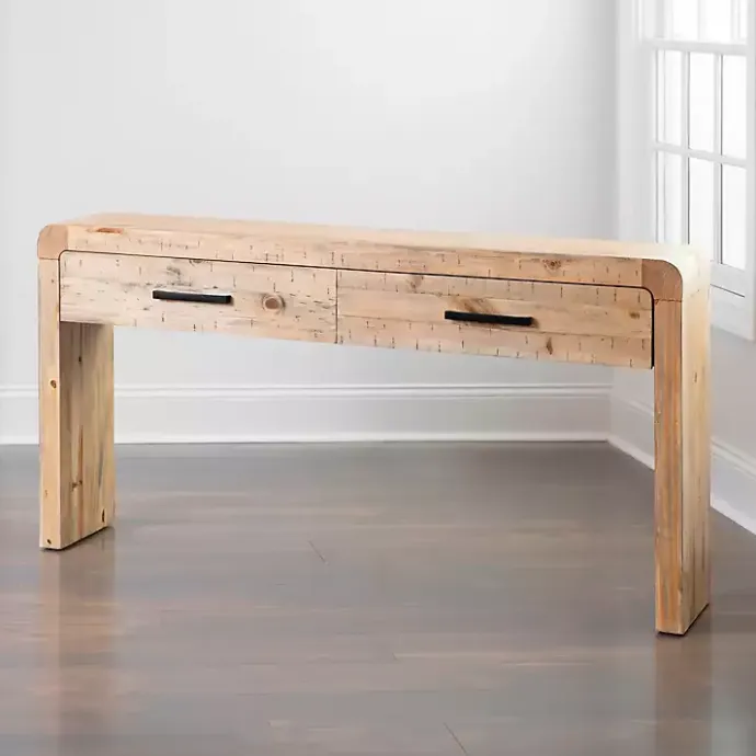 Discount Kirklands Home Natural Curved Edge Console Table Tan