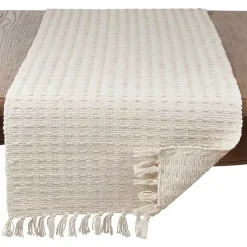 Hot Kirklands Home Natural Dashed Woven Long Cotton Runner Tan