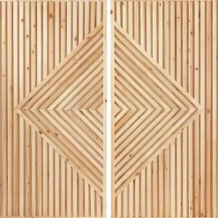 Sale Kirklands Home Natural Diamond Wood Panel Wall Plaques, Set of 2 Brown