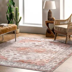 Kirklands Home Natural Faded Vintage Washable Area Rug, 4x6