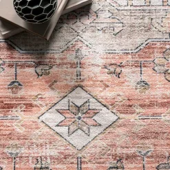 Kirklands Home Natural Faded Vintage Washable Area Rug, 4x6
