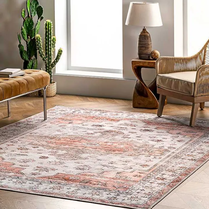 Clearance Kirklands Home Natural Faded Vintage Washable Area Rug, 5x8