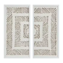 Online Kirklands Home Natural Geometric Rice Paper Framed Art, Set of 2 Tan